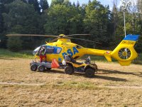 Zranění cyklisty v bikeparku na Klínech