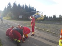 Úraz cyklistky na Lysé hoře