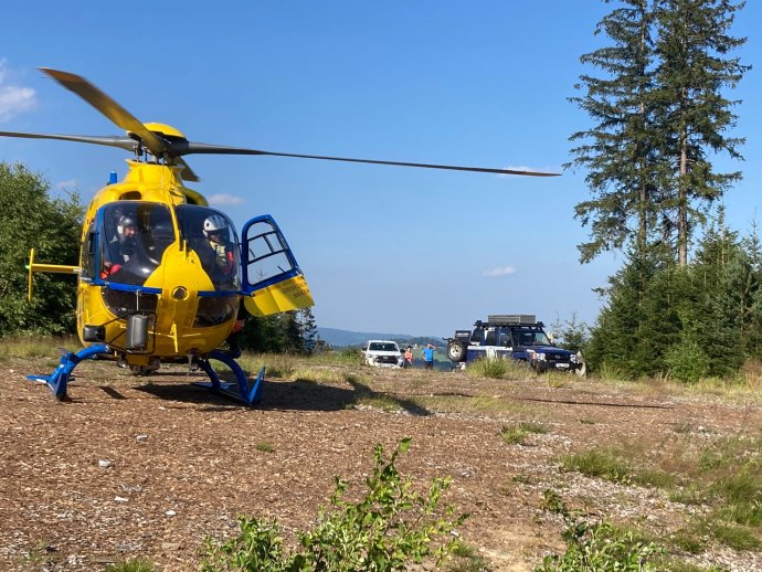 Těžké zranění cyklisty na Kramolíně