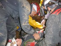 Záchrana zraněného z podzemí (nácvik)