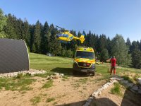 Resuscitace cyklisty na Bukové hoře