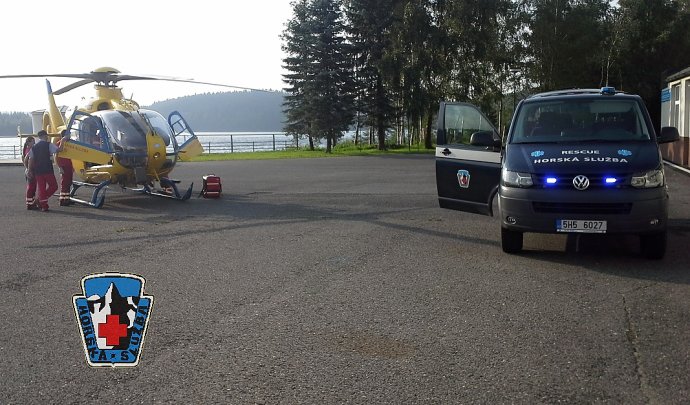 Úraz cyklisty v Jizerských horách