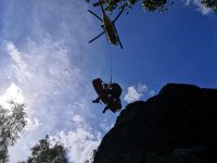 Pád lezkyně u Děčínského Sněžníku