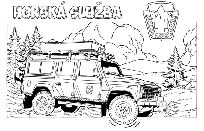 Omalovánky Horské služby pro malé návštěvníky hor