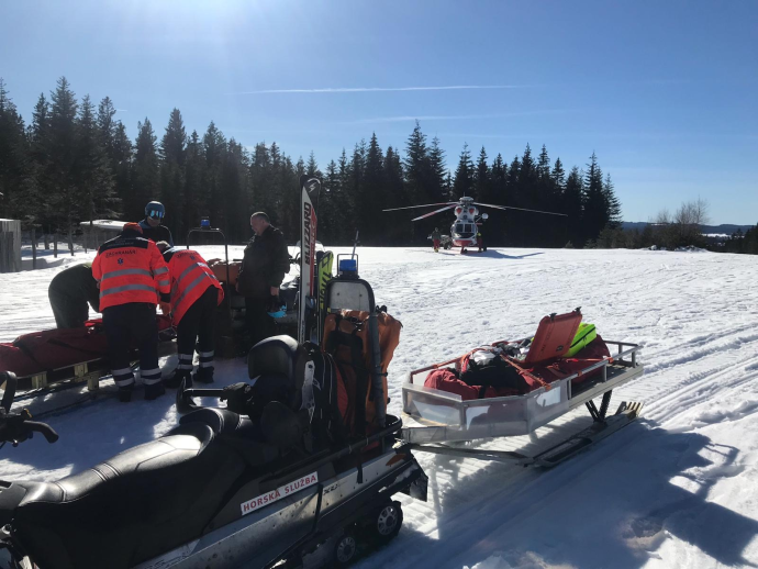 Úraz osmiletého lyžaře na Lipně