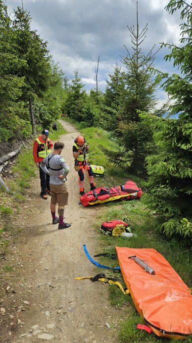 Zásah u cyklisty po pádu na Dolní Moravě