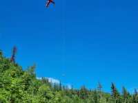 Letecký transport zraněného na singl trailu