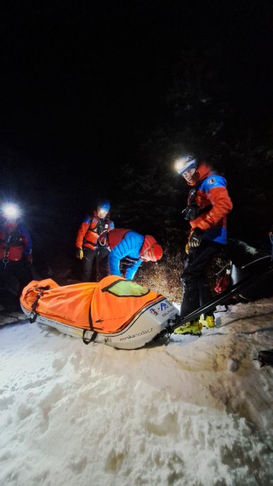 Noční záchrana v Krkonoších
