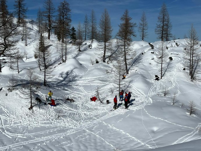 Kynologicko-lavinový kurz v pohoří Triglav.