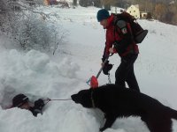 První kynologické cvičení na sněhu