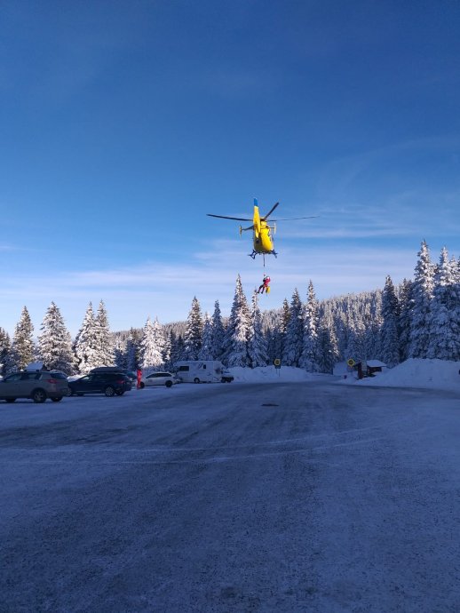 Záchrana skialpinistky ve Velkém Kotli