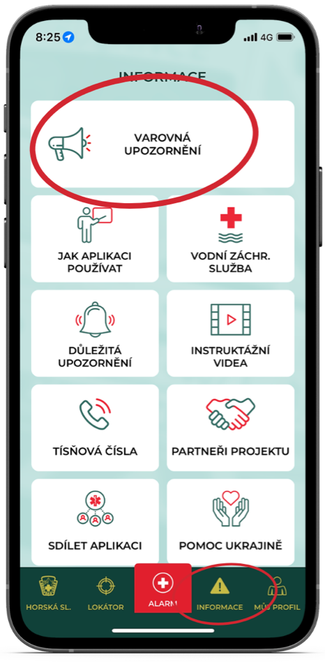 Nastavení Aplikace Záchranka 1