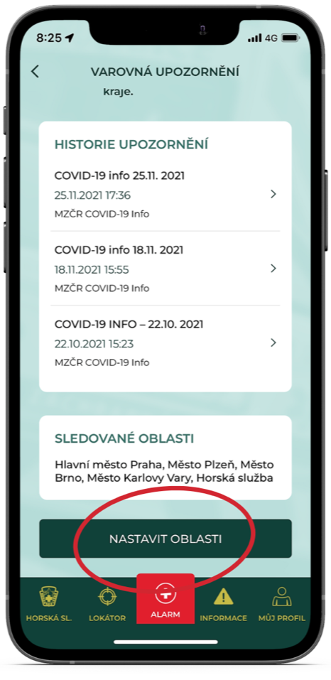Nastavení Aplikace Záchranka 2