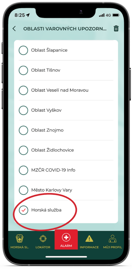 Nastavení Aplikace Záchranka 3